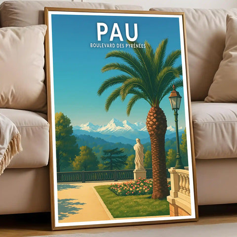 Affiche - Pau - Boulevard des Pyrénées