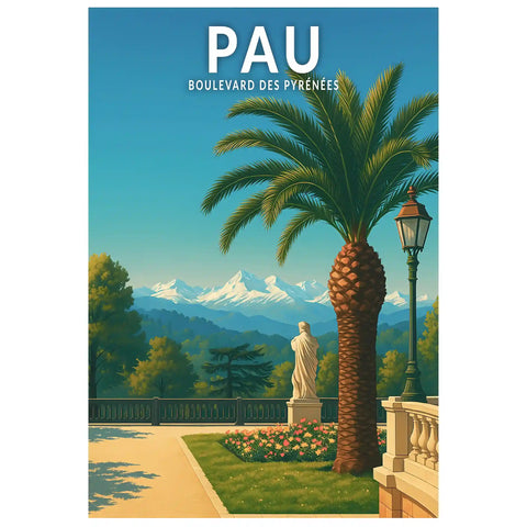 Affiche - Pau - Boulevard des Pyrénées