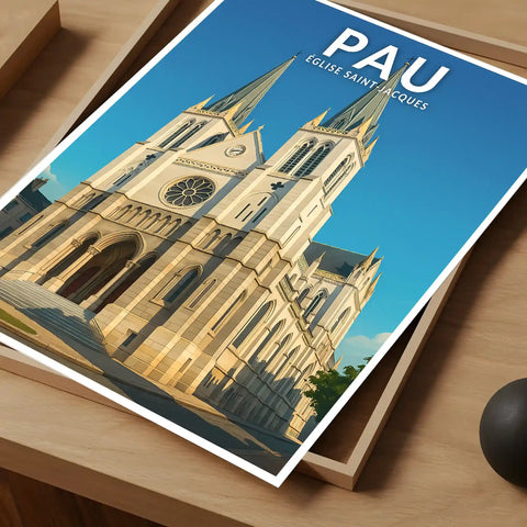 Affiche - Pau - Église Saint-Jacques