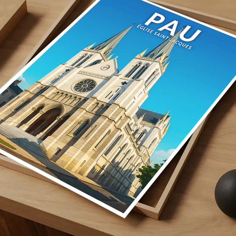 Affiche - Pau - Église Saint-Jacques