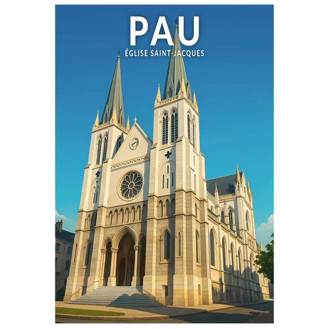 Affiche - Pau - Église Saint-Jacques
