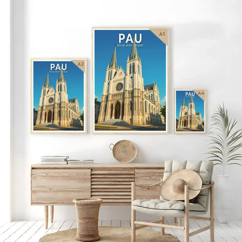 Affiche - Pau - Église Saint-Jacques