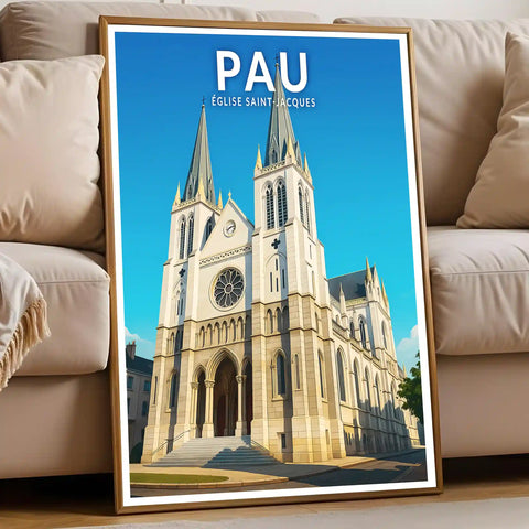 Affiche - Pau - Église Saint-Jacques