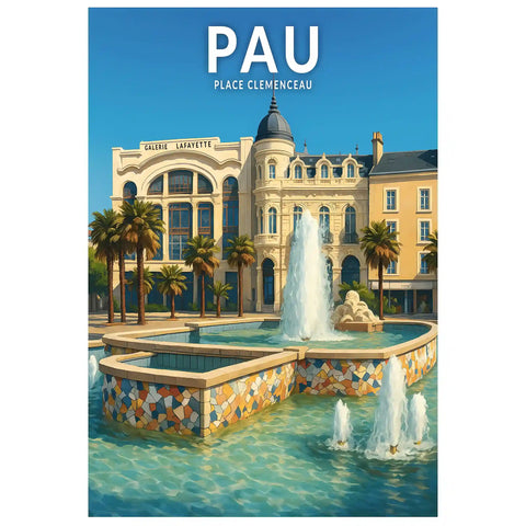 Affiche - Pau - Place Clemenceau