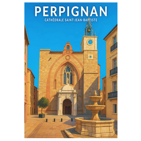 Affiche - Perpignan - Cathédrale Saint-Jean-Baptiste