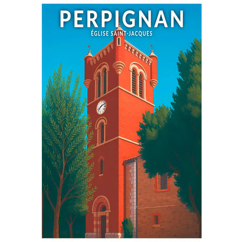 Affiche - Perpignan - Église Saint-Jacques
