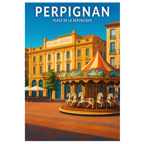 Affiche - Perpignan - Place de la République