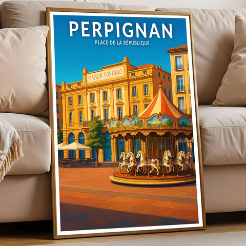 Affiche - Perpignan - Place de la République