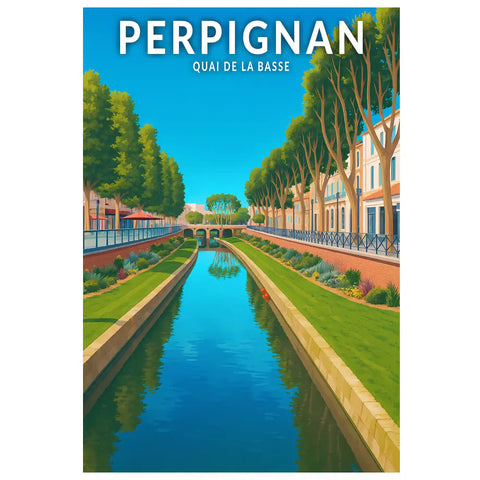 Affiche - Perpignan - Quai de la Basse