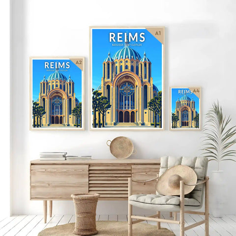 Affiche - Reims - Basilique Saint-Clotilde