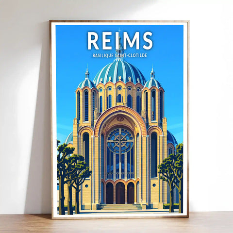 Affiche - Reims - Basilique Saint-Clotilde