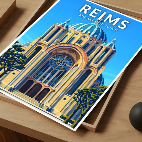 Affiche - Reims - Basilique Saint-Clotilde