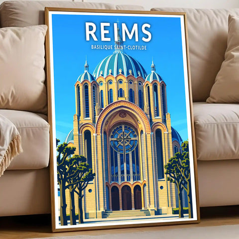 Affiche - Reims - Basilique Saint-Clotilde