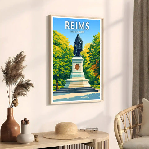 Affiche - Reims - Statue de Colbert