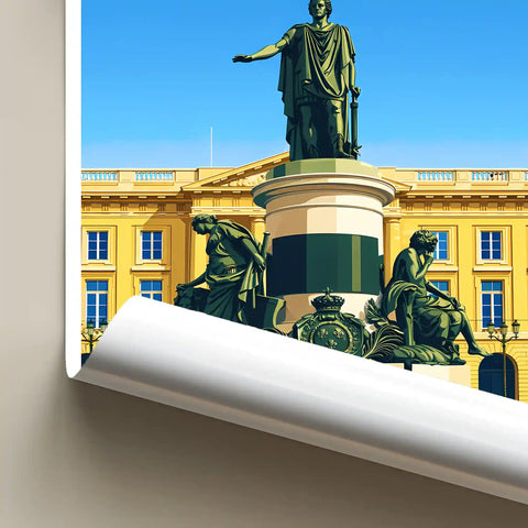 Affiche - Reims - Statue de Louis XV