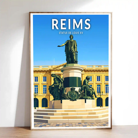Affiche - Reims - Statue de Louis XV