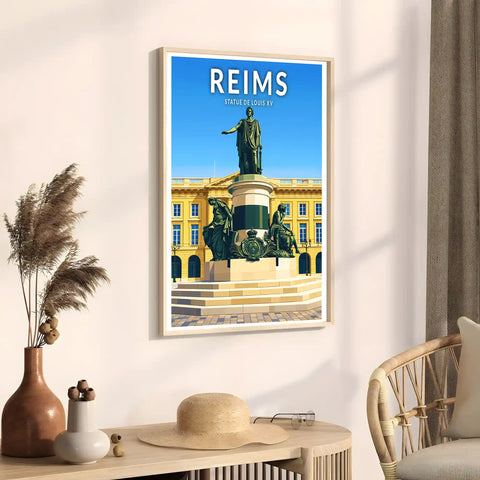 Affiche - Reims - Statue de Louis XV