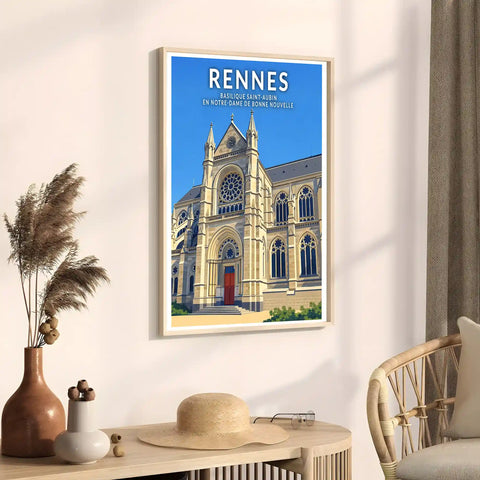Affiche - Rennes - Basilique Saint-Aubin en Notre-Dame de Bonne Nouvelle