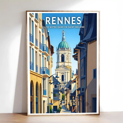 Affiche - Rennes - Église Notre-Dame-en-Saint-Melaine