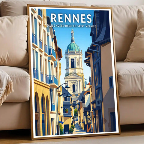Affiche - Rennes - Église Notre-Dame-en-Saint-Melaine