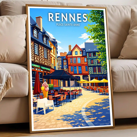 Affiche - Rennes - Place Sainte-Anne