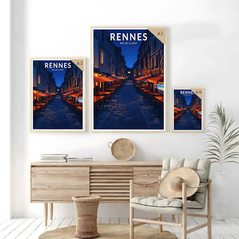 Affiche - Rennes - Rue de la Soif