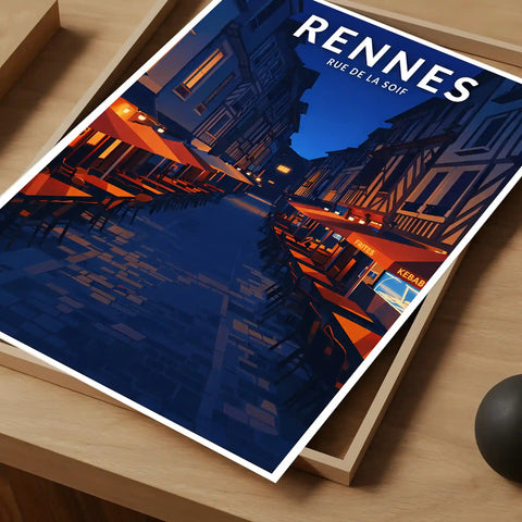 Affiche - Rennes - Rue de la Soif