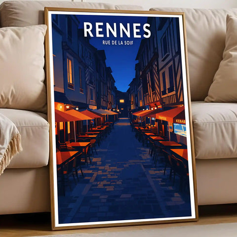 Affiche - Rennes - Rue de la Soif
