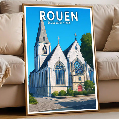 Affiche - Rouen - Église Saint-Vivien