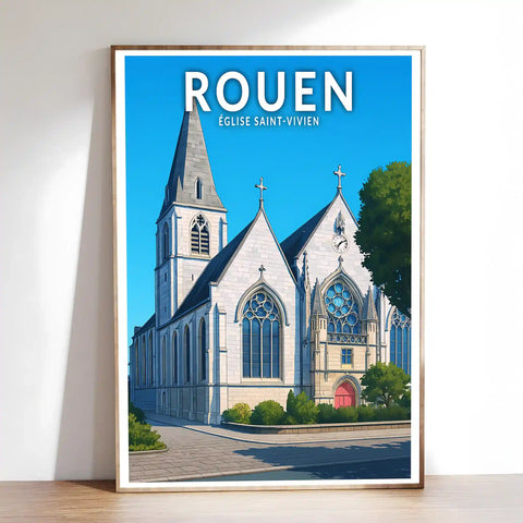 Affiche - Rouen - Église Saint-Vivien