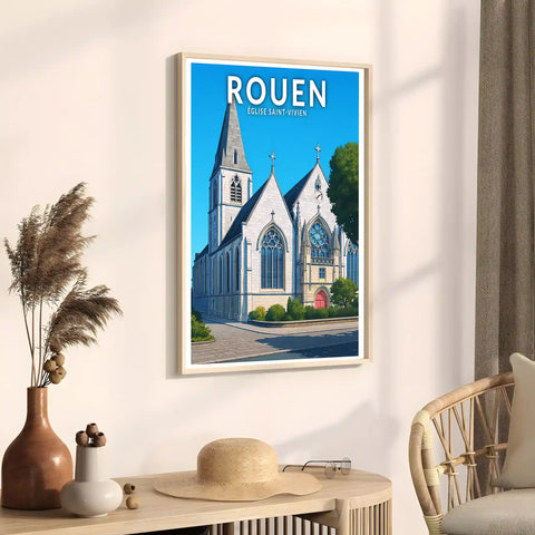 Affiche - Rouen - Église Saint-Vivien