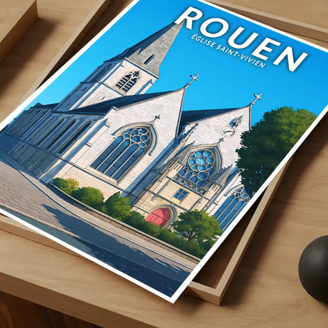 Affiche - Rouen - Église Saint-Vivien