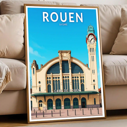 Affiche - Rouen - La Gare