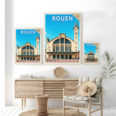 Affiche - Rouen - La Gare