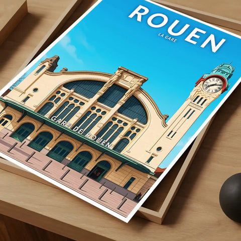Affiche - Rouen - La Gare