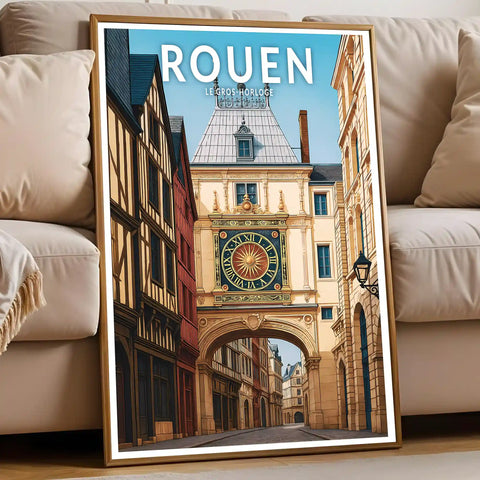 Affiche - Rouen - Le Gros Horloge