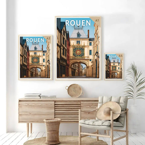 Affiche - Rouen - Le Gros Horloge
