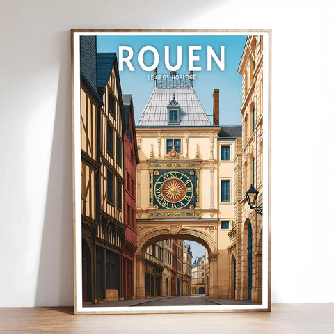 Affiche - Rouen - Le Gros Horloge