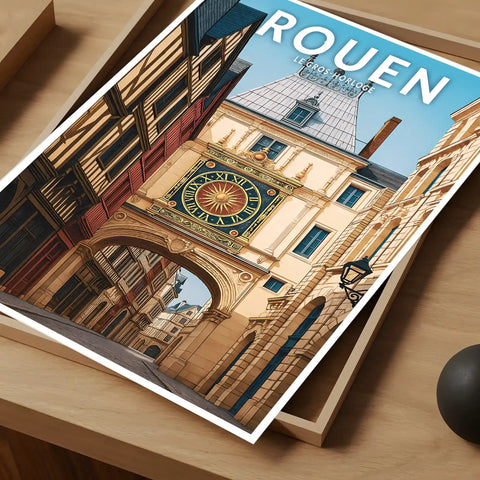 Affiche - Rouen - Le Gros Horloge