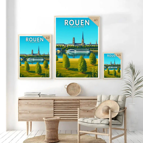 Affiche - Rouen - Les Quais de Seine