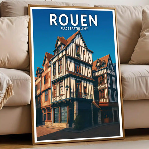 Affiche - Rouen - Place Barthélemy