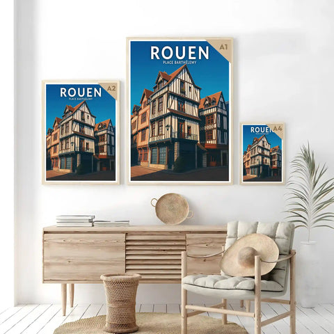 Affiche - Rouen - Place Barthélemy