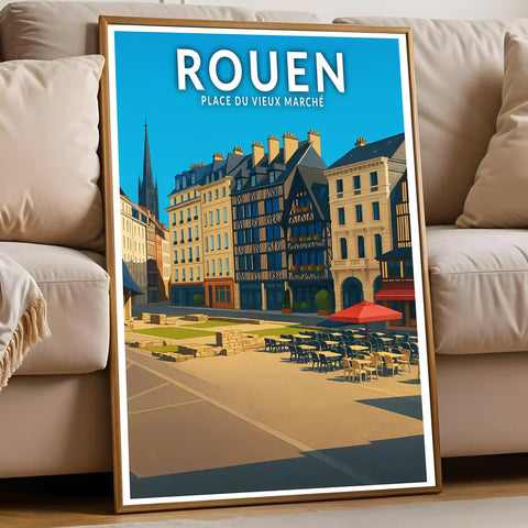 Affiche - Rouen - Place du Vieux Marché