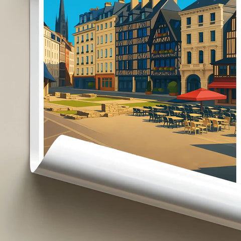 Affiche - Rouen - Place du Vieux Marché