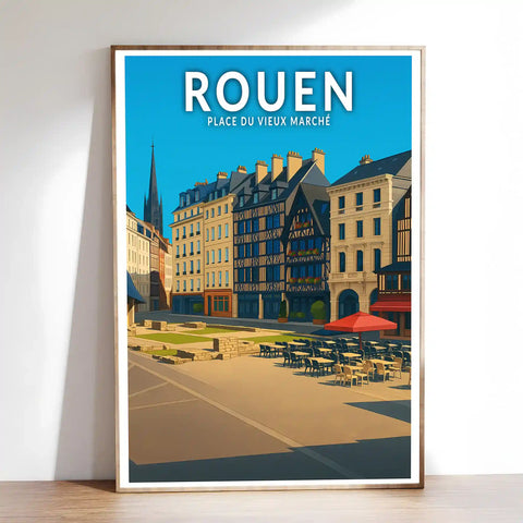 Affiche - Rouen - Place du Vieux Marché