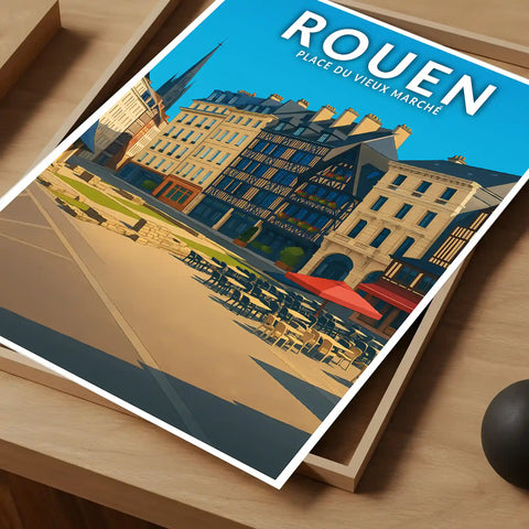 Affiche - Rouen - Place du Vieux Marché