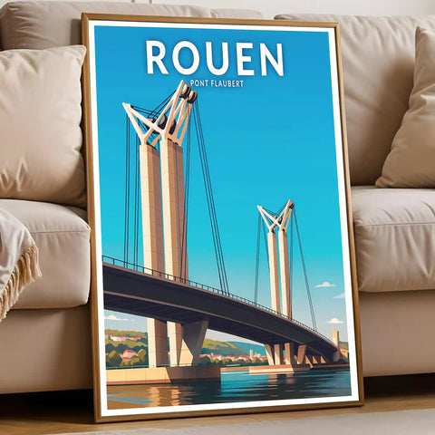 Affiche - Rouen - Pont Flaubert