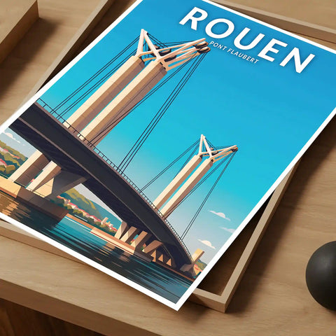 Affiche - Rouen - Pont Flaubert