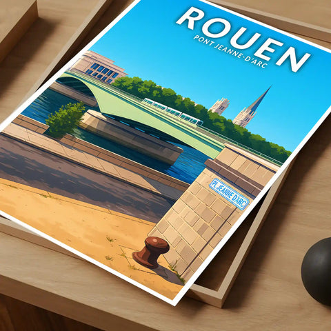 Affiche - Rouen - Pont Jeanne-d’Arc