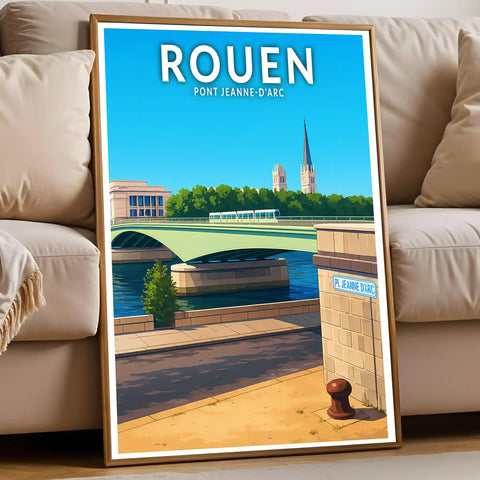 Affiche - Rouen - Pont Jeanne-d’Arc